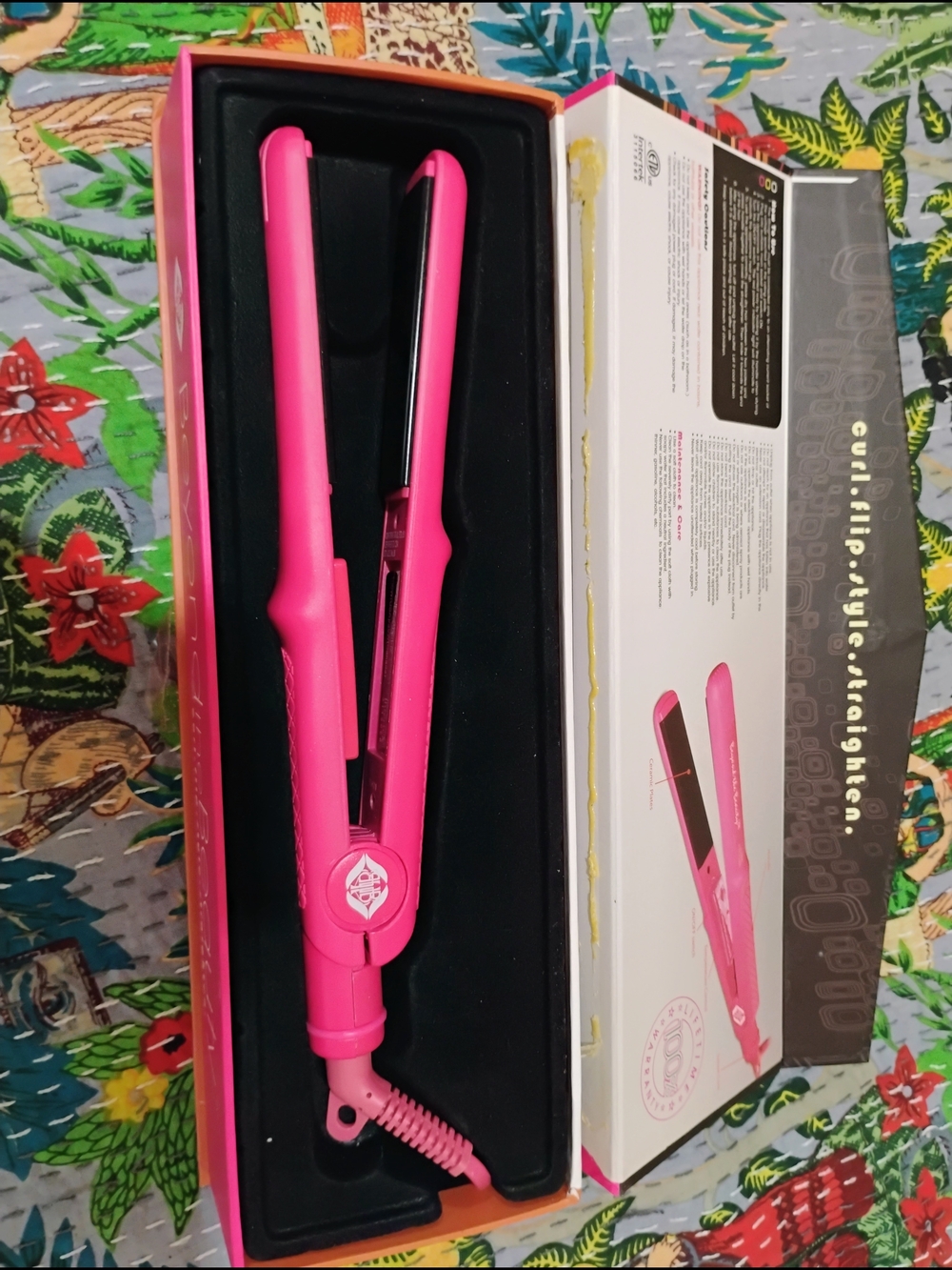 Hot Pink Ceramic Hair Straightener Flat Iron for Women